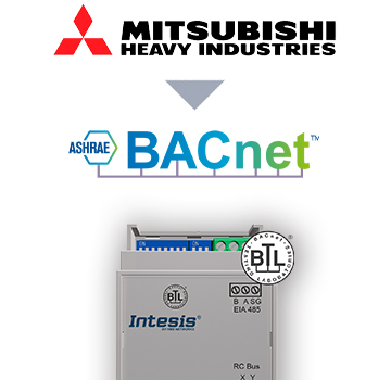 Intesis INBACMHI001R100 Mitsubishi Heavy Industries FD and VRF systems to BACnet MSTP Interface - 1 unit