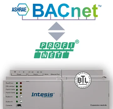 Intesis INBACPRT1K20000  Gateway to connect BACnet MSTP or BACnet IP installations with PROFINET networks - 1200 points