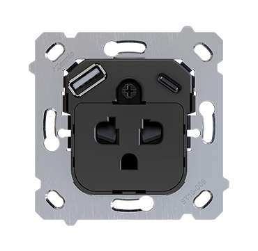Zennio ZS55IEUA2US ZS55 – Euro-American socket with USB C + A