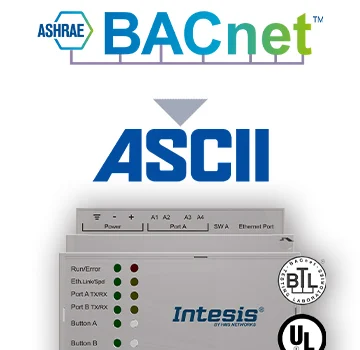 Intesis INASCBAC6000000 BACneti IP- ja MS/TP-klient ASCII IP- ja jadaserveri lüüsile – 600 punkti