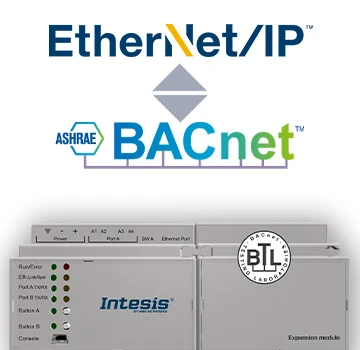 Intesis INBACEIP1K20000 Lüüs BACnet MSTP või BACnet IP installatsioonide ühendamiseks EtherNet/IP võrkudega – 1200 punkti