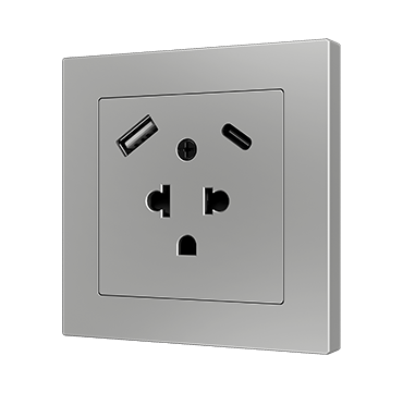 Zennio ZS55IEUA2US ZS55 – Euro-American socket with USB C + A