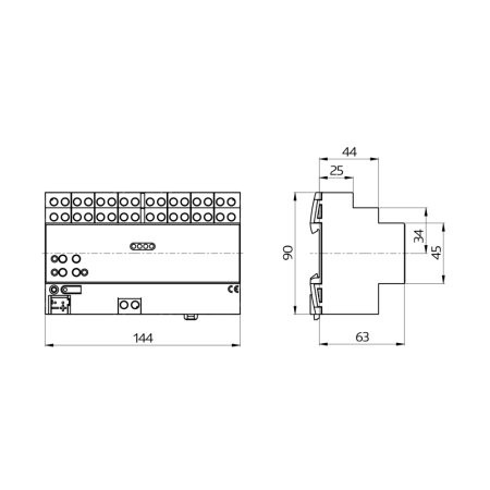 BEG Luxomat 90222 KNX dimmer actuator DIM4-230/UNI/250/H/KNX REG