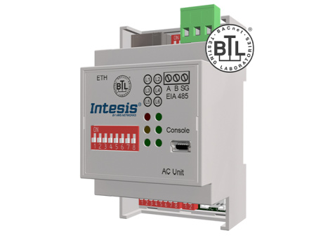 Intesis INBACMIT001I000  Mitsubishi Electric Domestic, Mr.Slim and City Multi to BACnet IP/MSTP Interface - 1 unit
