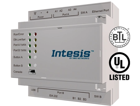 Intesis INBACMEB0200000  M-BUS to BACnet IP & MS/TP Server Gateway - 20 devices