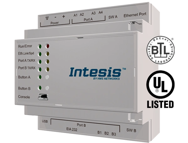 Intesis INBACMEB1200000  M-BUS to BACnet IP & MS/TP Server Gateway - 120 devices