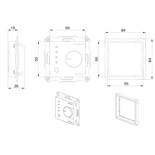 BEG Luxomat 93806 KNX kontrollerid / andurid WS-VOC-HVAC-KNX