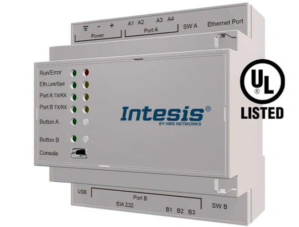 Intesis INASCKNX3K00000  KNX TP to ASCII IP & Serial Server Gateway - 3000 points