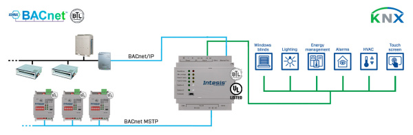 Intesis INKNXBAC3K00000 BACneti IP ja MS/TP klient KNX TP lüüsile – 3000 punkti