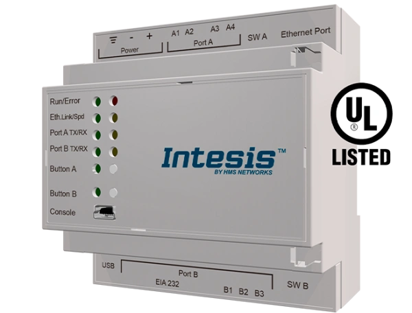Intesis INMBSDAL1280200  DALI to Modbus TCP Server Gateway - 2 channels